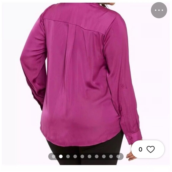 5 for $25 bundle! Torrid Satin Purple Button Sleeve Wrap Blouse Long Back 2X - Picture 2 of 9